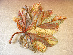 Autumn leaf embroidered